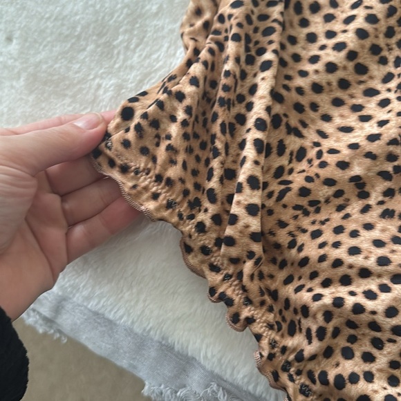 Shade & Shore leopard cheetah print one piece swimsuit bathing suit size XL - Picture 5 of 7